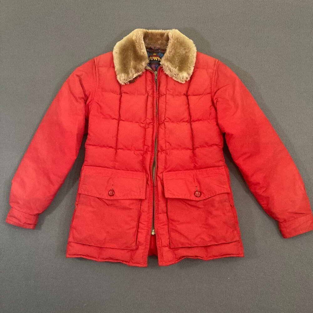 Vintage Eddie Bauer Blizzard Proof Goose Down Jacket Womens Small Red Kara Koram